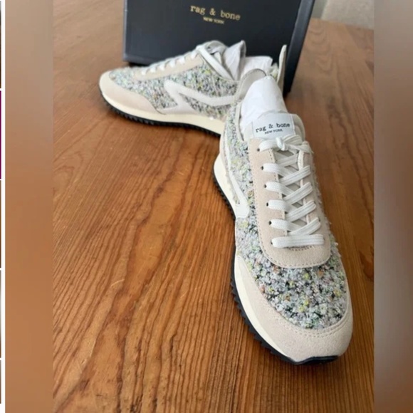 New Rag & Bone Retro Boucle Mixed Leather Sequin Runner Sn (Orig. $295), 37.5 - Picture 3 of 11